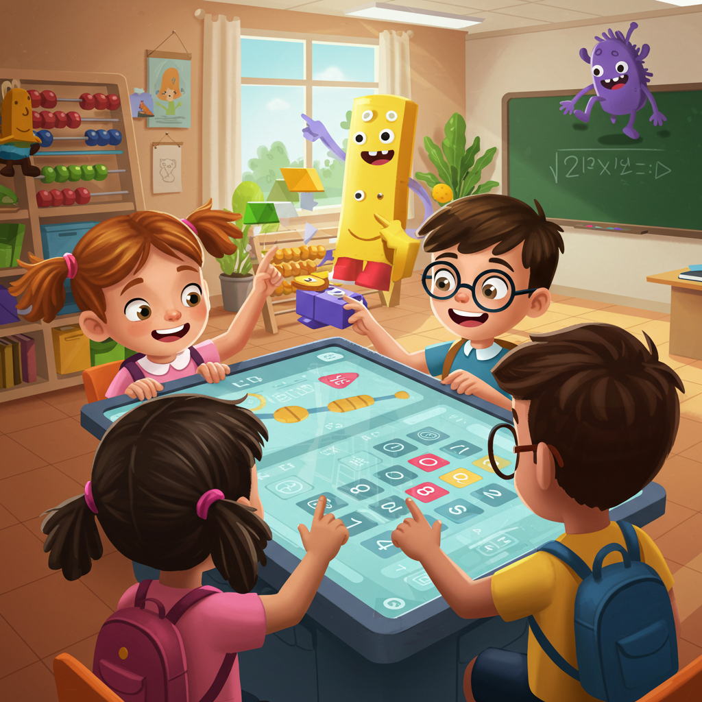 Happy kids learning math with K8MathSpark